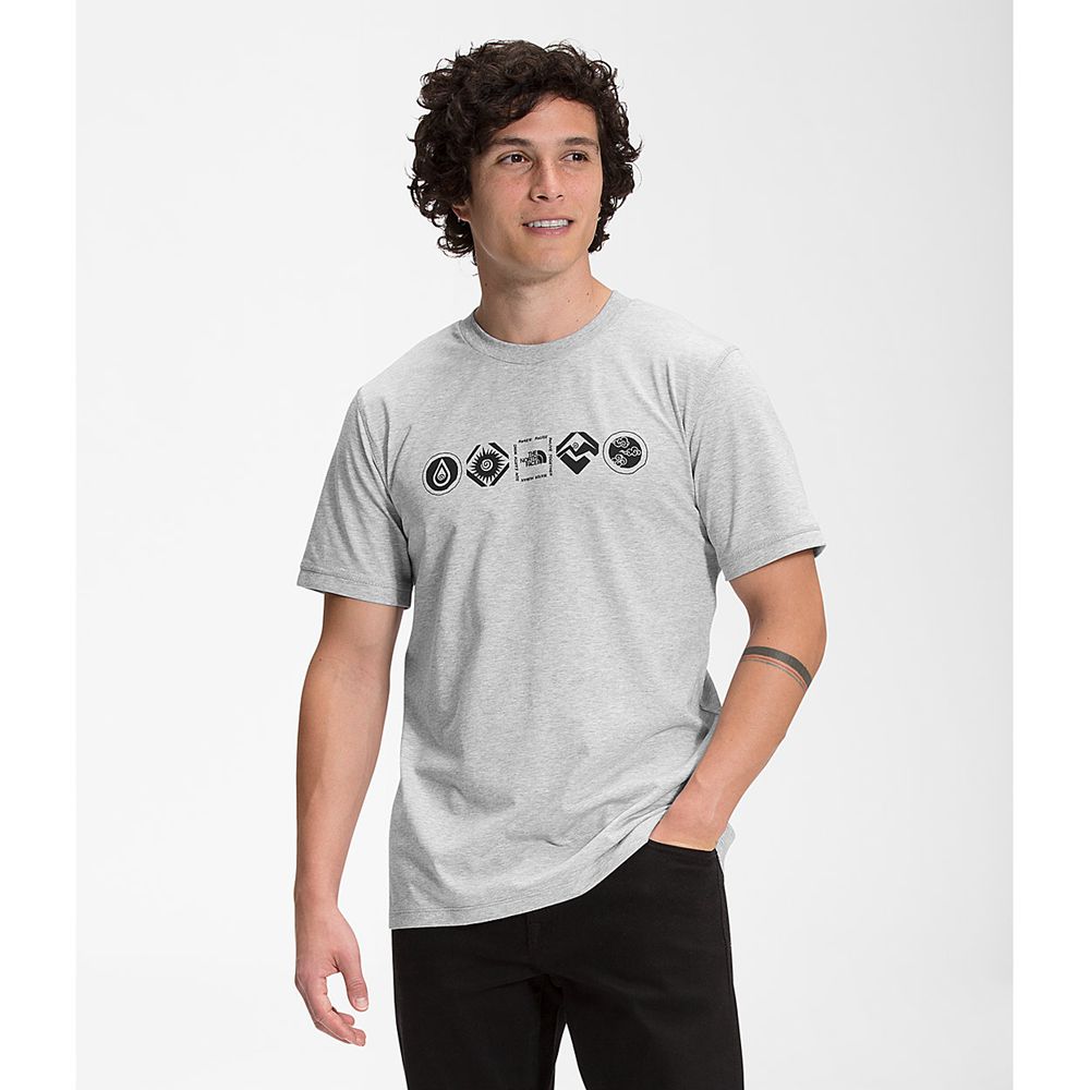 The North Face T-Shirts Mens Australia - The North Face Short Sleeve Himalayan Bottle Source Light G